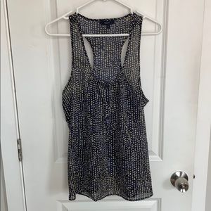 Eclair navy blue polka dot tank